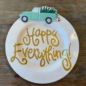 NWT COTON COLORS HAPPY EVERYTHING STRIPE SERVING PLATTER W. HOLIDAY 
/XMAS TRUCK